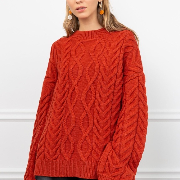 Oversized Eunice Brick Red Sweater - Picture 12 of 16